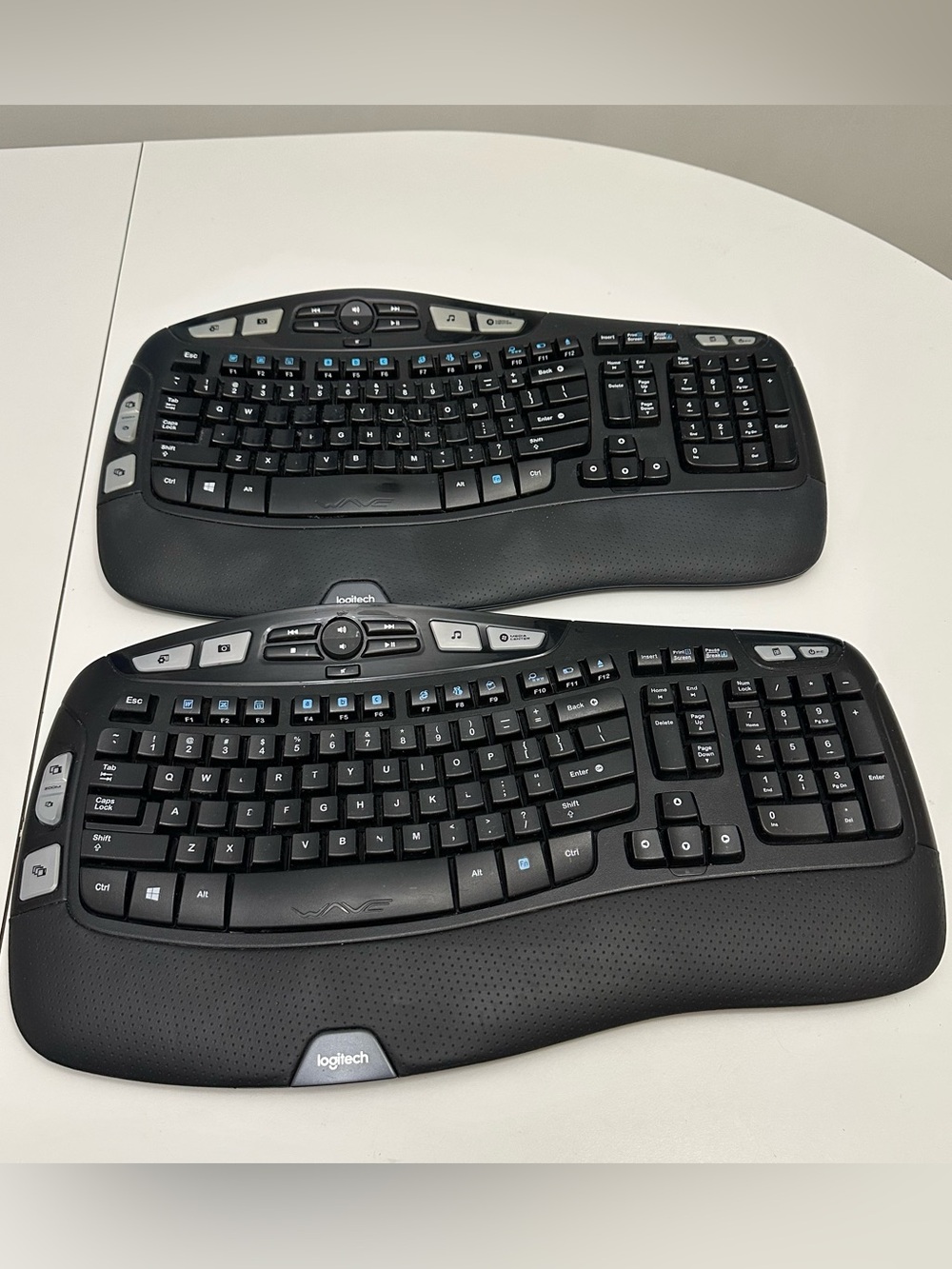 Lot Of 2 Logitech K350 Wireless Comfort Wave Keyboard NO RECEIVERS